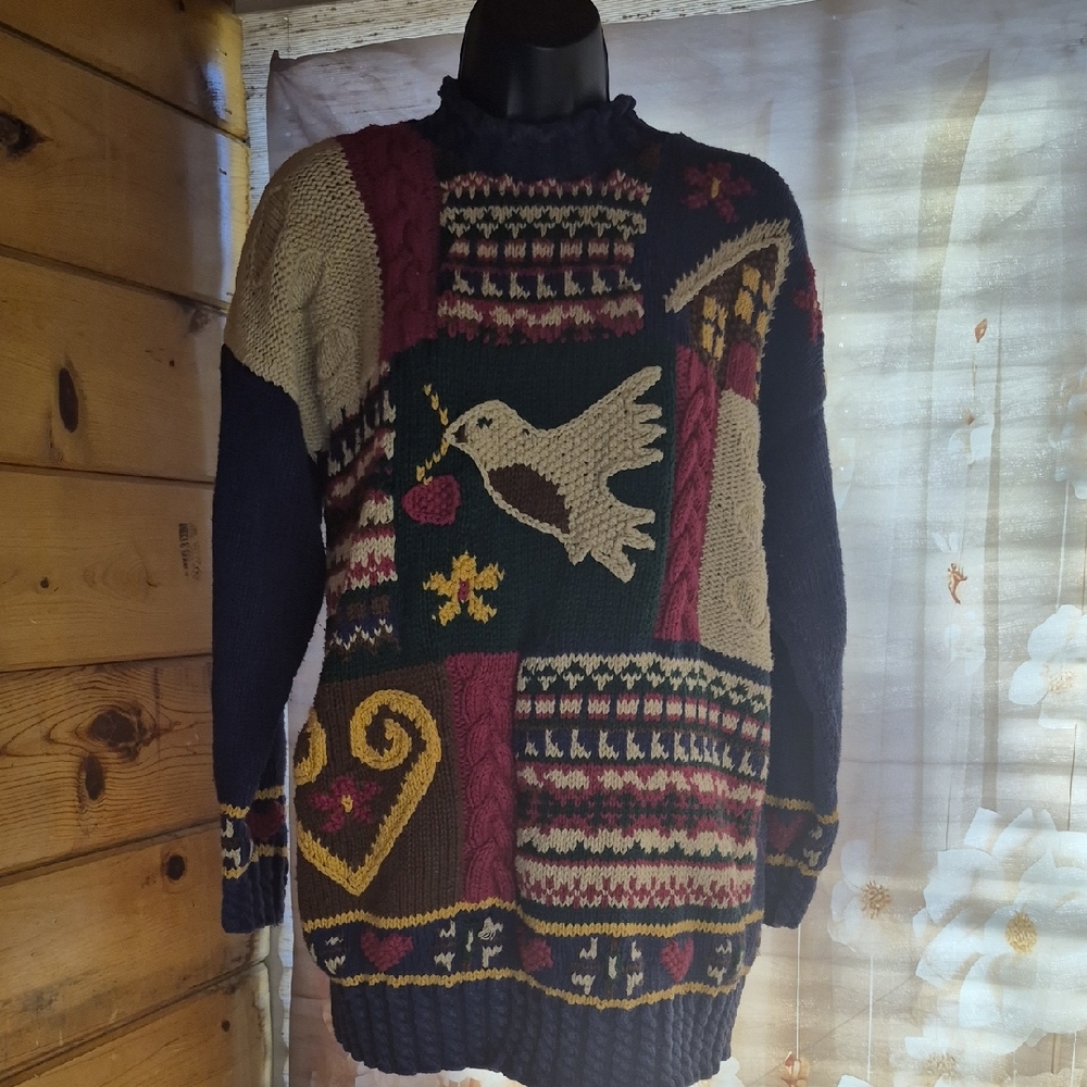 Karen Scott Multicolor Patchwork Sweatshirt